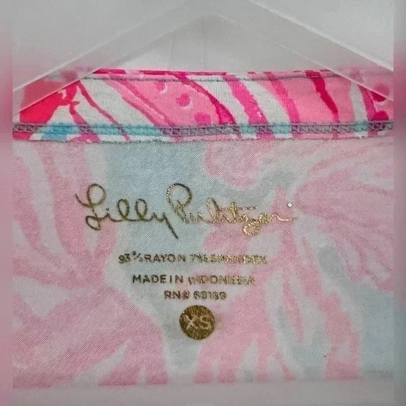 LILLY PULITZER Sophie Dress Seasalt Blue Shell We Dance MEDIUM 3/4 Sleeve - Picture 2 of 3